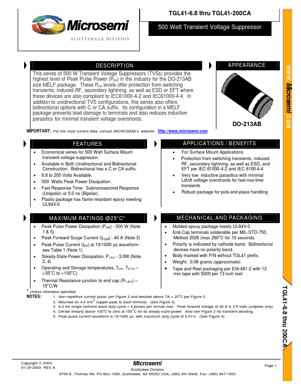 TGL41-43A Datasheet Preview