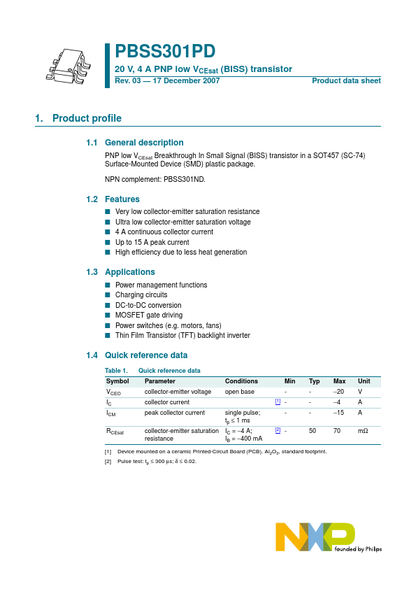 PBSS301PD