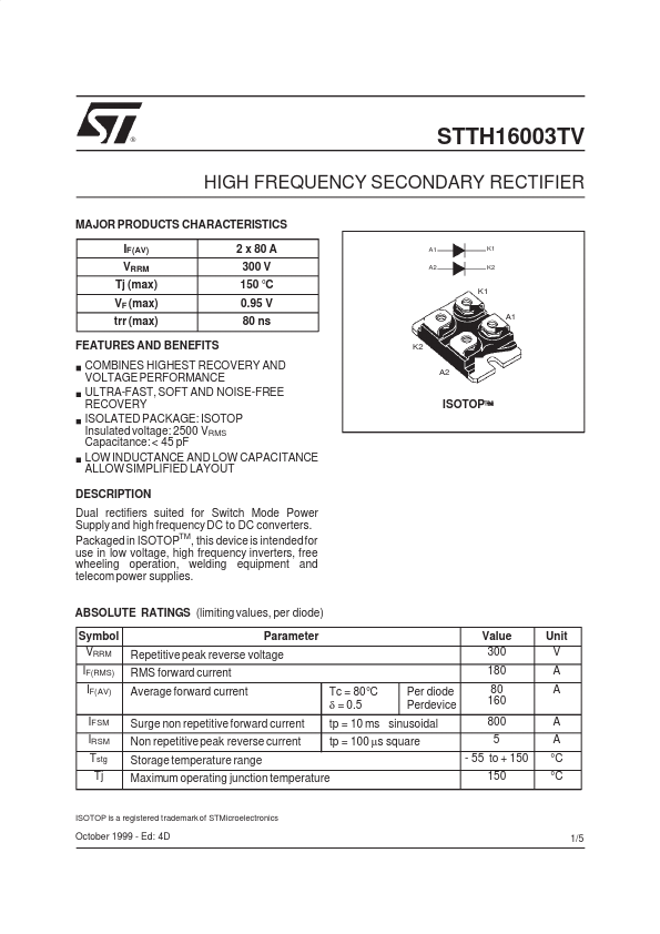 STTH16003TV