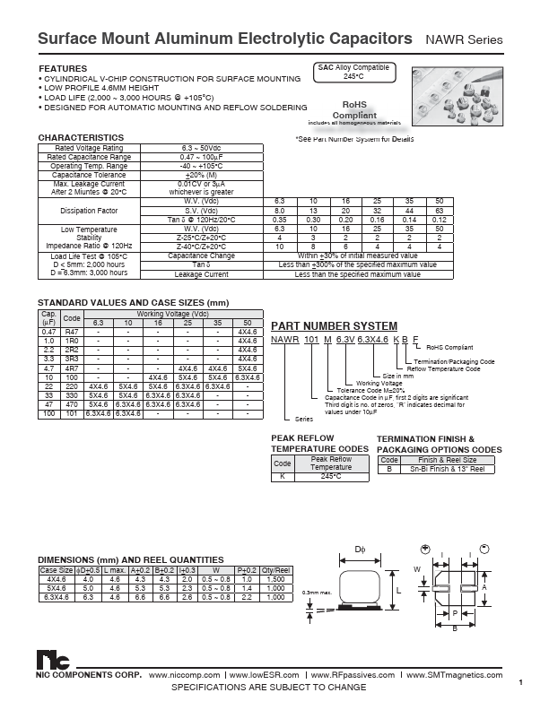 NAWR220M35V6.3X4.6KBF