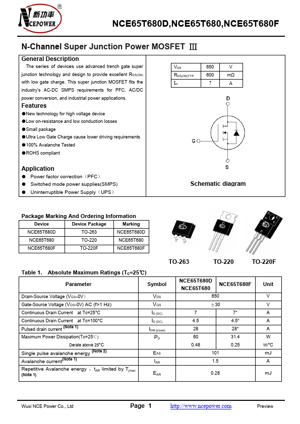 NCE65T680F