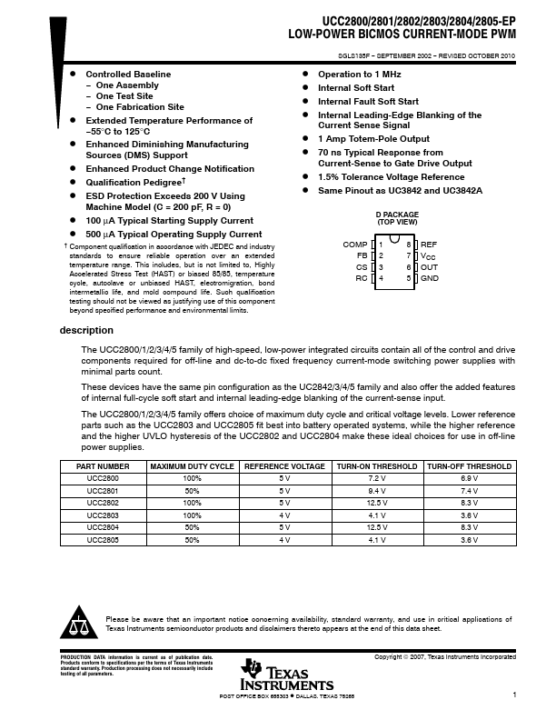 UCC2800-EP