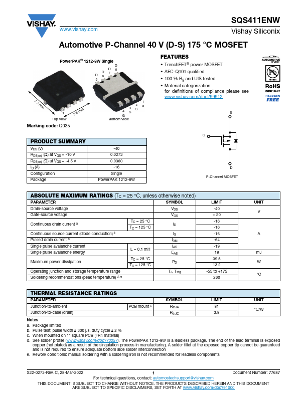 SQS411ENW Datasheet Preview