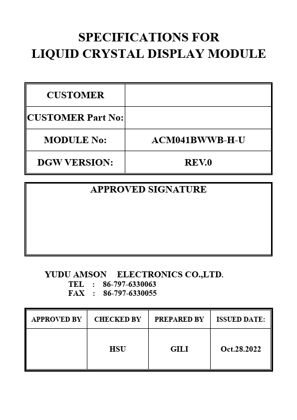 ACM041BWWB-H-U Datasheet Preview