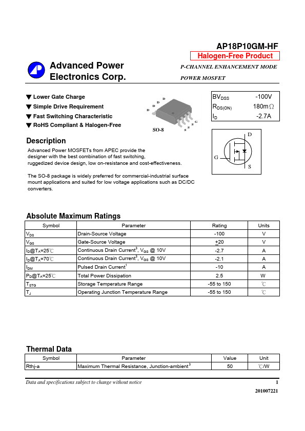 AP18P10GM-HF