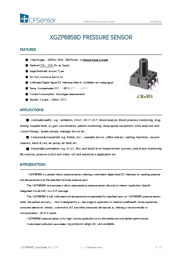 XGZP6859D Datasheet Preview