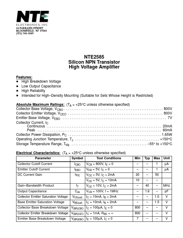 NTE2585