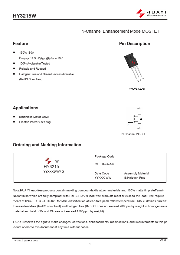 HY3215W Datasheet Preview
