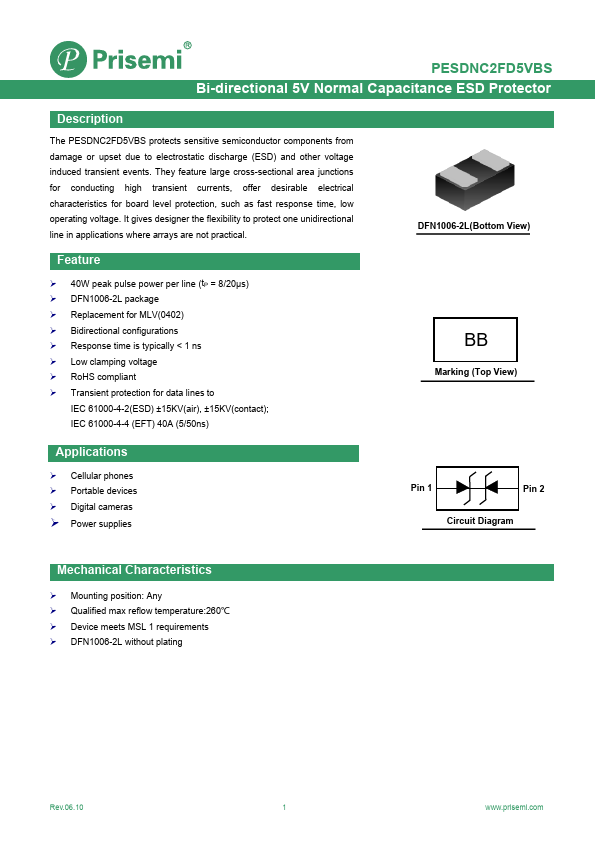 PESDNC2FD5VBS Datasheet Preview