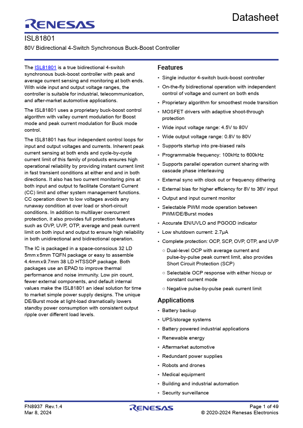 ISL81801 Datasheet Preview