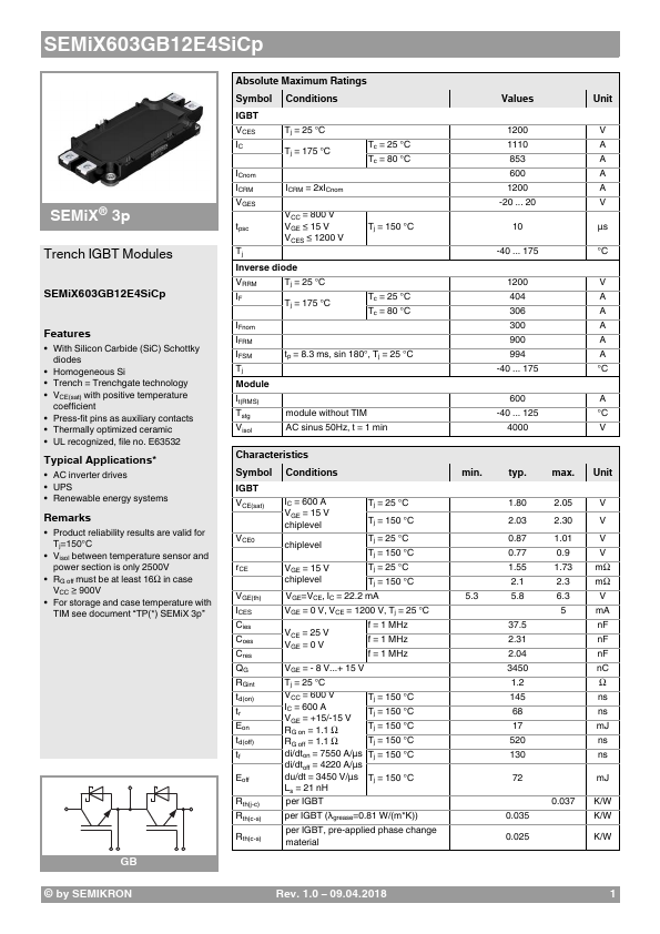 SEMiX603GB12E4SiCp