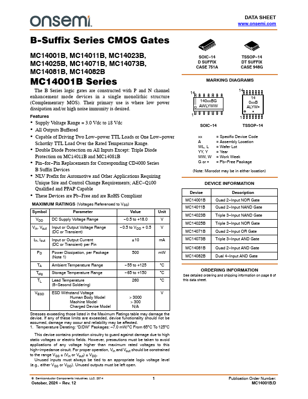 MC14082B Datasheet Preview