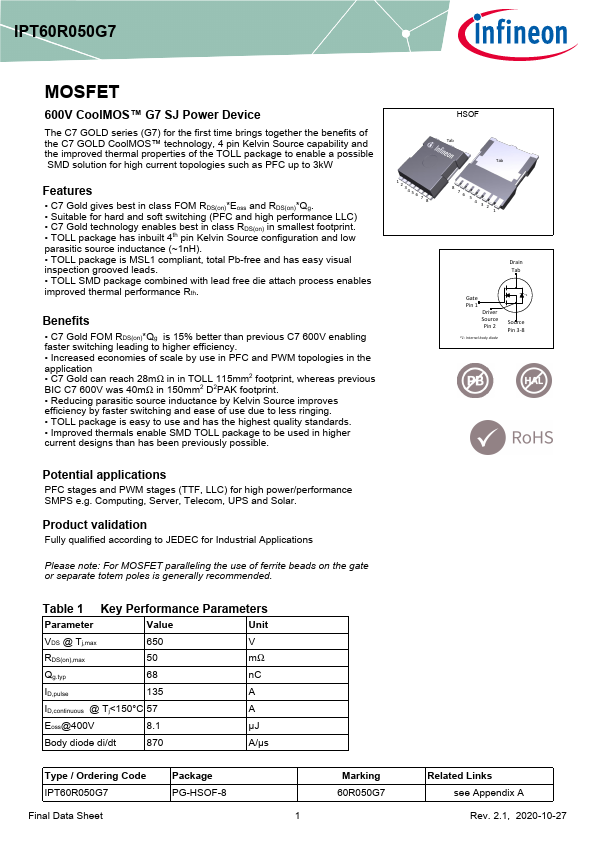 IPT60R050G7 Datasheet Preview