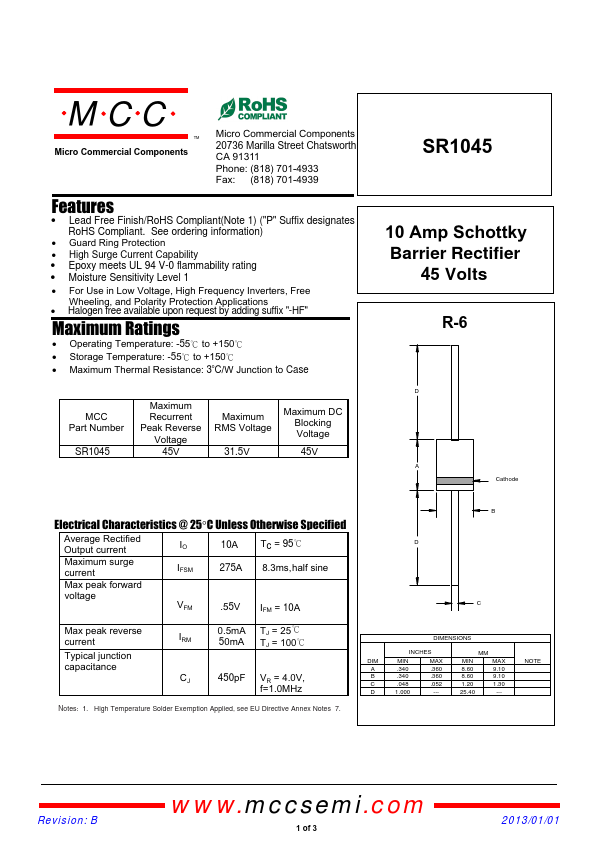 SR1045 Datasheet Preview