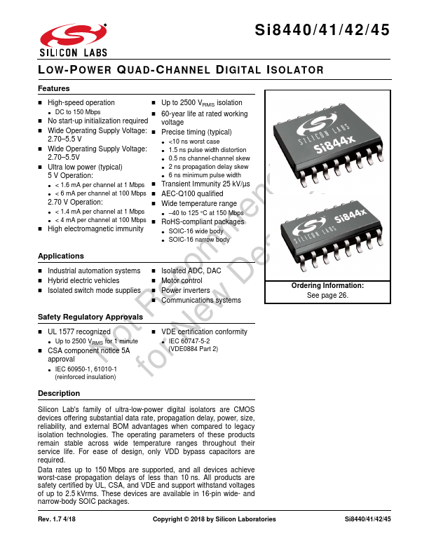SI8442 Datasheet Preview