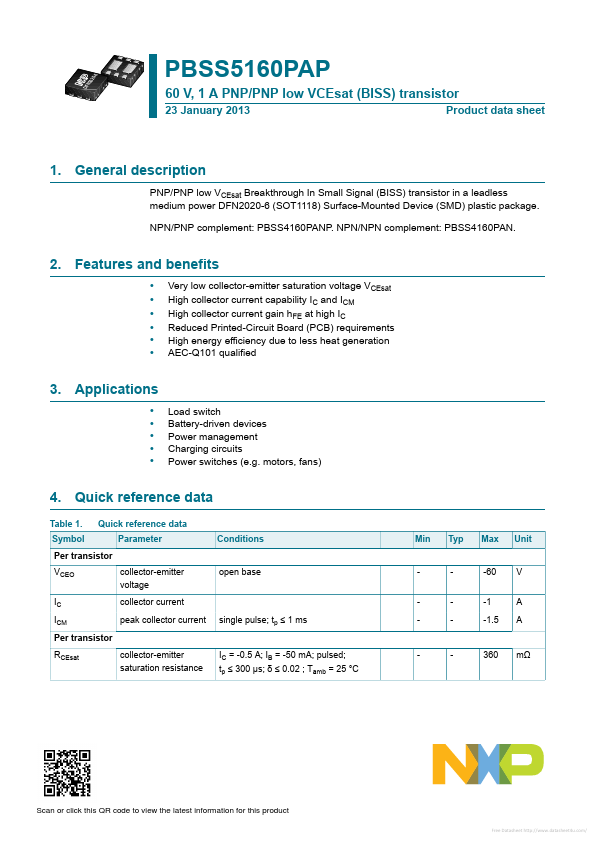 PBSS5160PAP