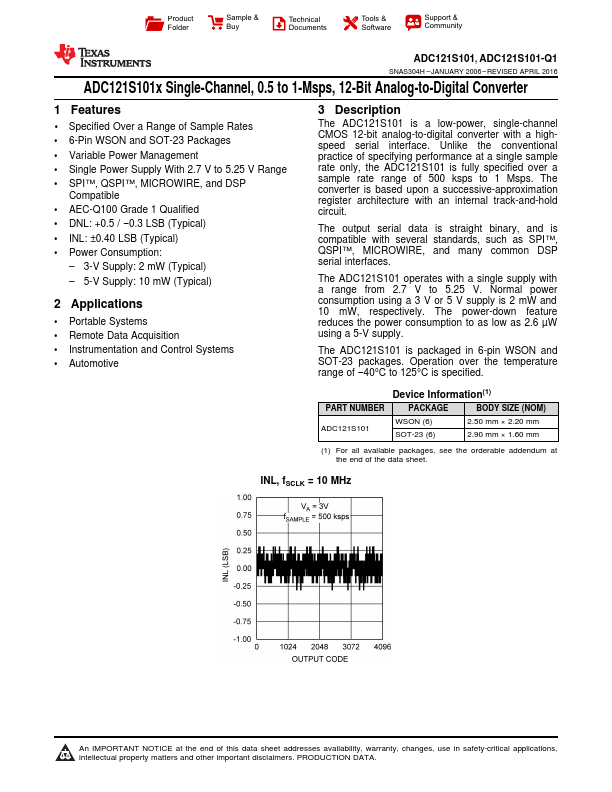 ADC121S101-Q1