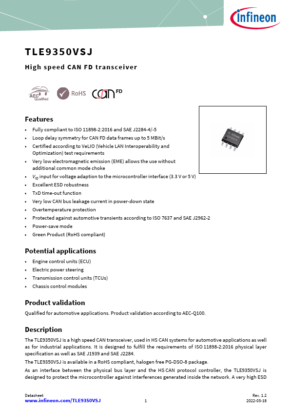 TLE9350VSJ Datasheet Preview