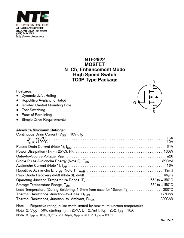 NTE2922