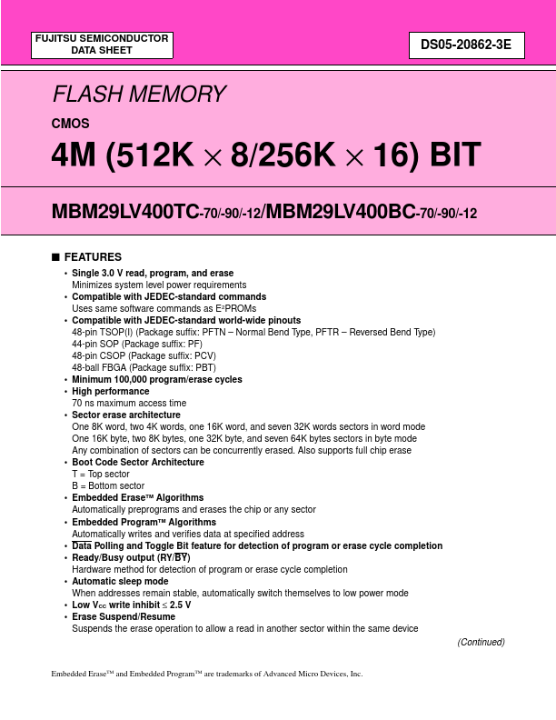 MBM29LV400TC-70