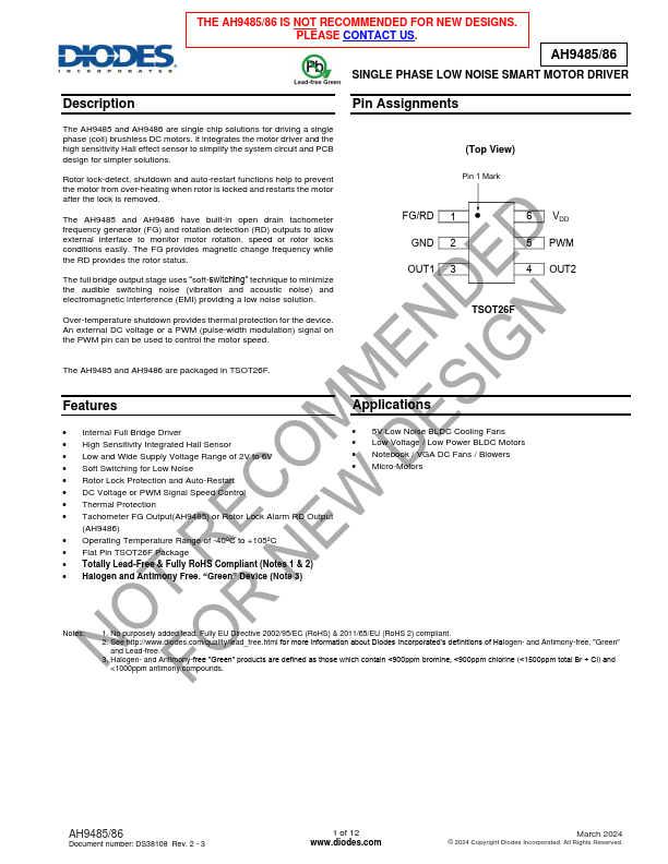 AH9486 Datasheet Preview