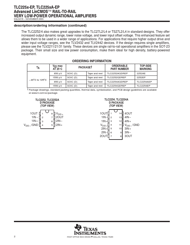 TLC2252A-EP