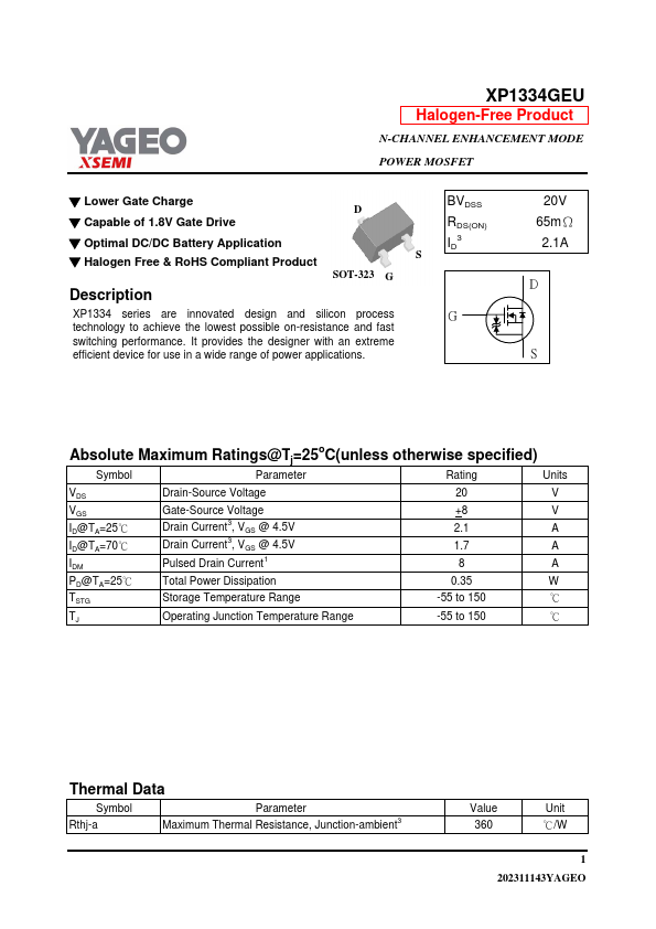 XP1334GEU Datasheet Preview