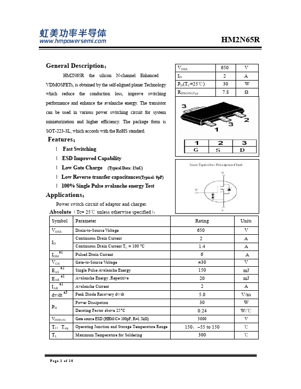 HM2N65R Datasheet Preview