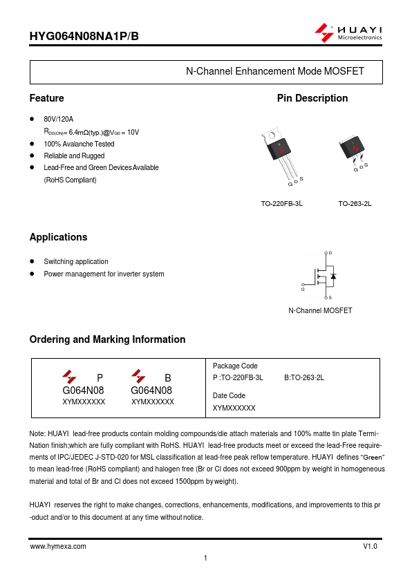 HYG064N08NA1B Datasheet Preview