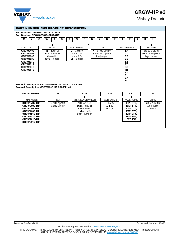 CRCW0805-HPe3