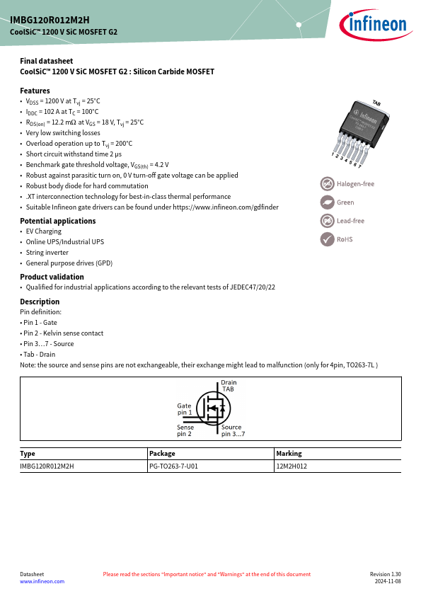 IMBG120R012M2H Datasheet Preview
