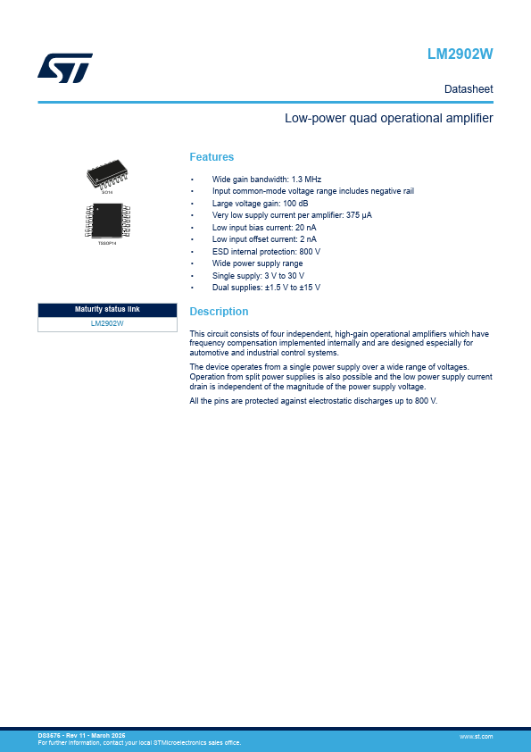 LM2902W Datasheet Preview