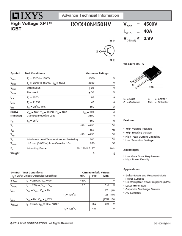 IXYX40N450HV