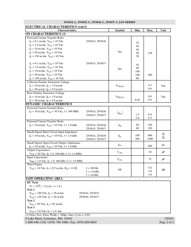 JANS2N3637