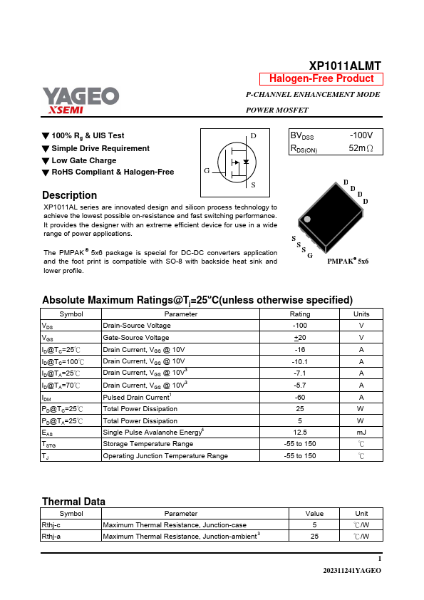 XP1011ALMT Datasheet Preview