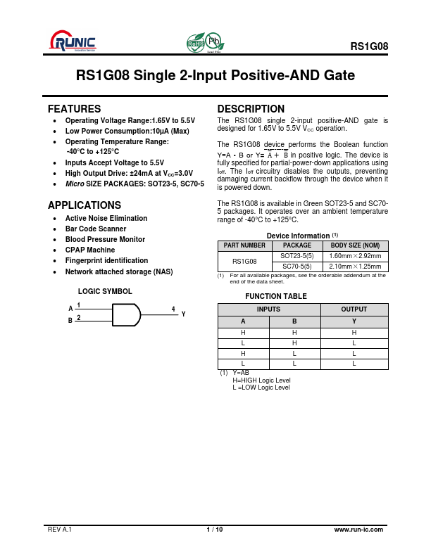 RS1G08 Datasheet Preview