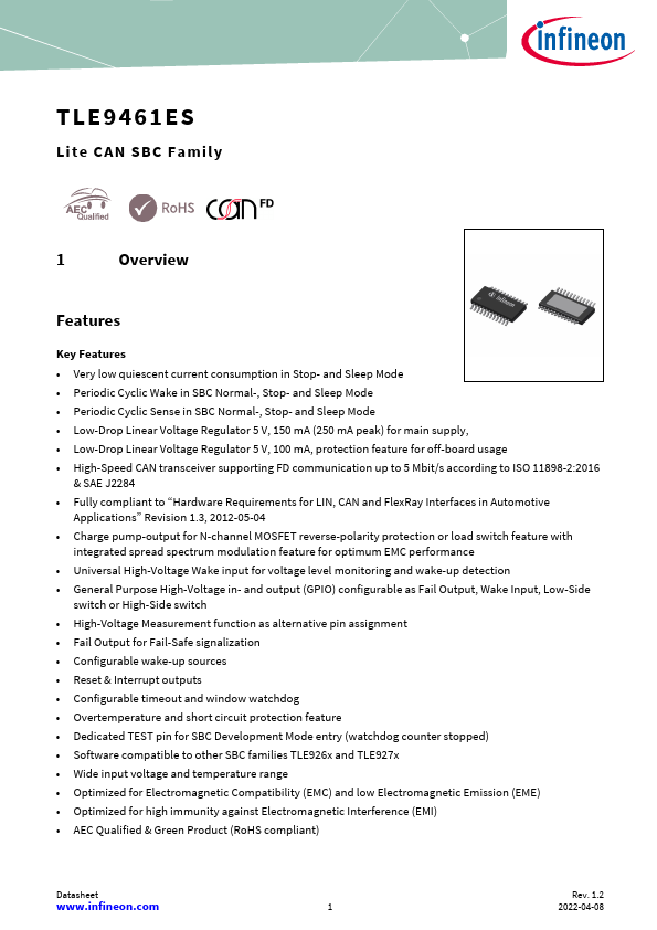 TLE9461ES Datasheet Preview