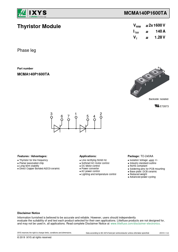 MCMA140PD1600TA