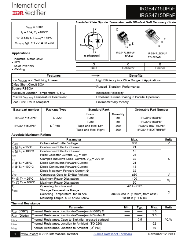 IRGS4715DPBF