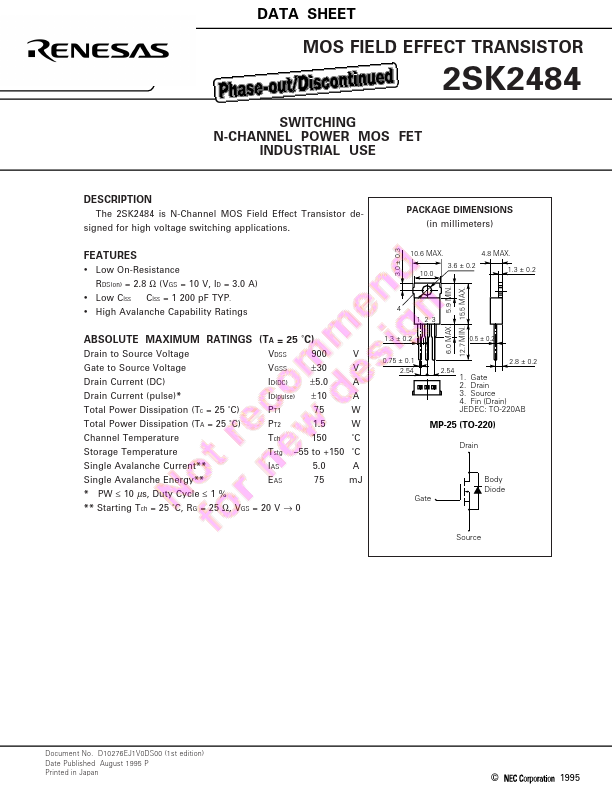 2SK2484 Datasheet Preview