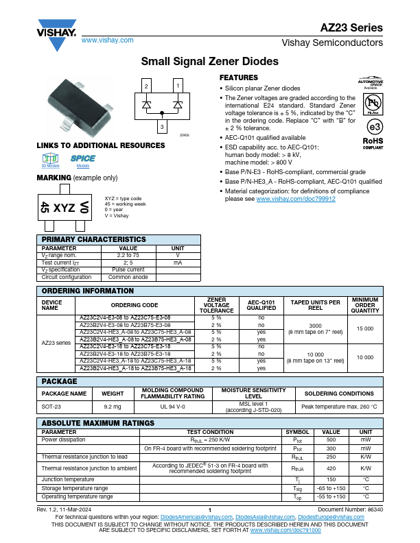 AZ23B68 Datasheet Preview