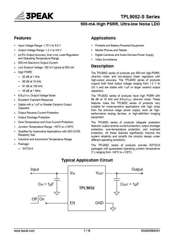 TPL9052-S Datasheet Preview