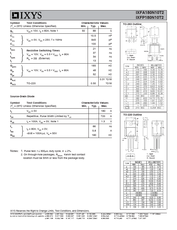 IXFA180N10T2