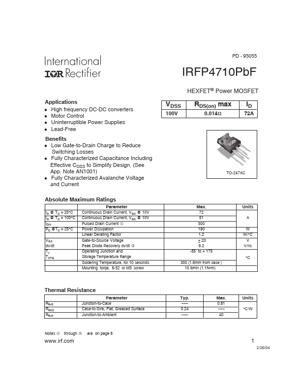 IRFP4710PBF
