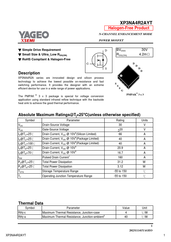 XP3NA4R2AYT Datasheet Preview