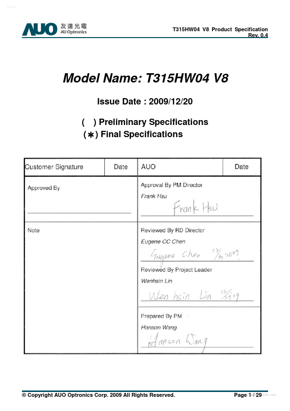 T315HW04-V8