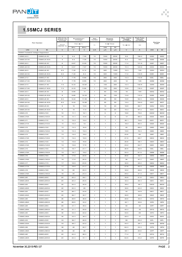 1.5SMCJ7.0C