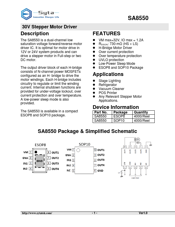 SA8550 Datasheet Preview