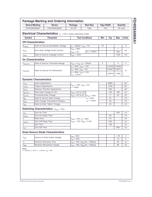 FDH038AN08A1