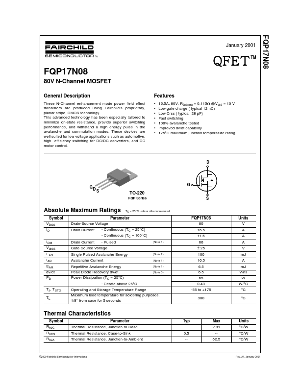 FQP17N08